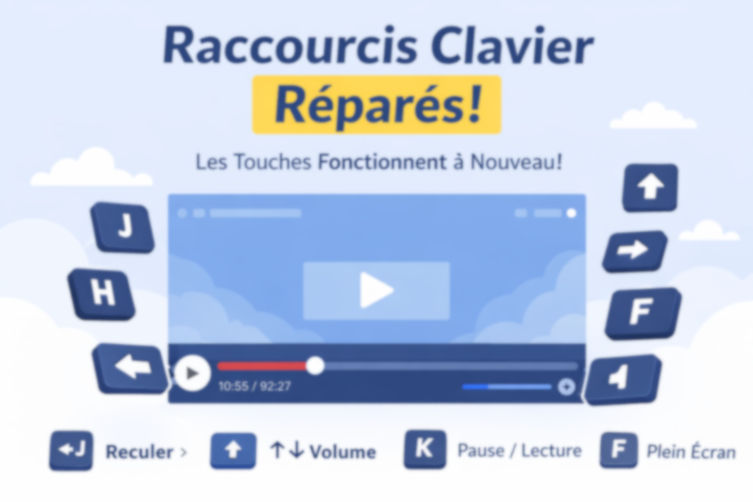 Raccourcis clavier réparés sur le lecteur 🎬